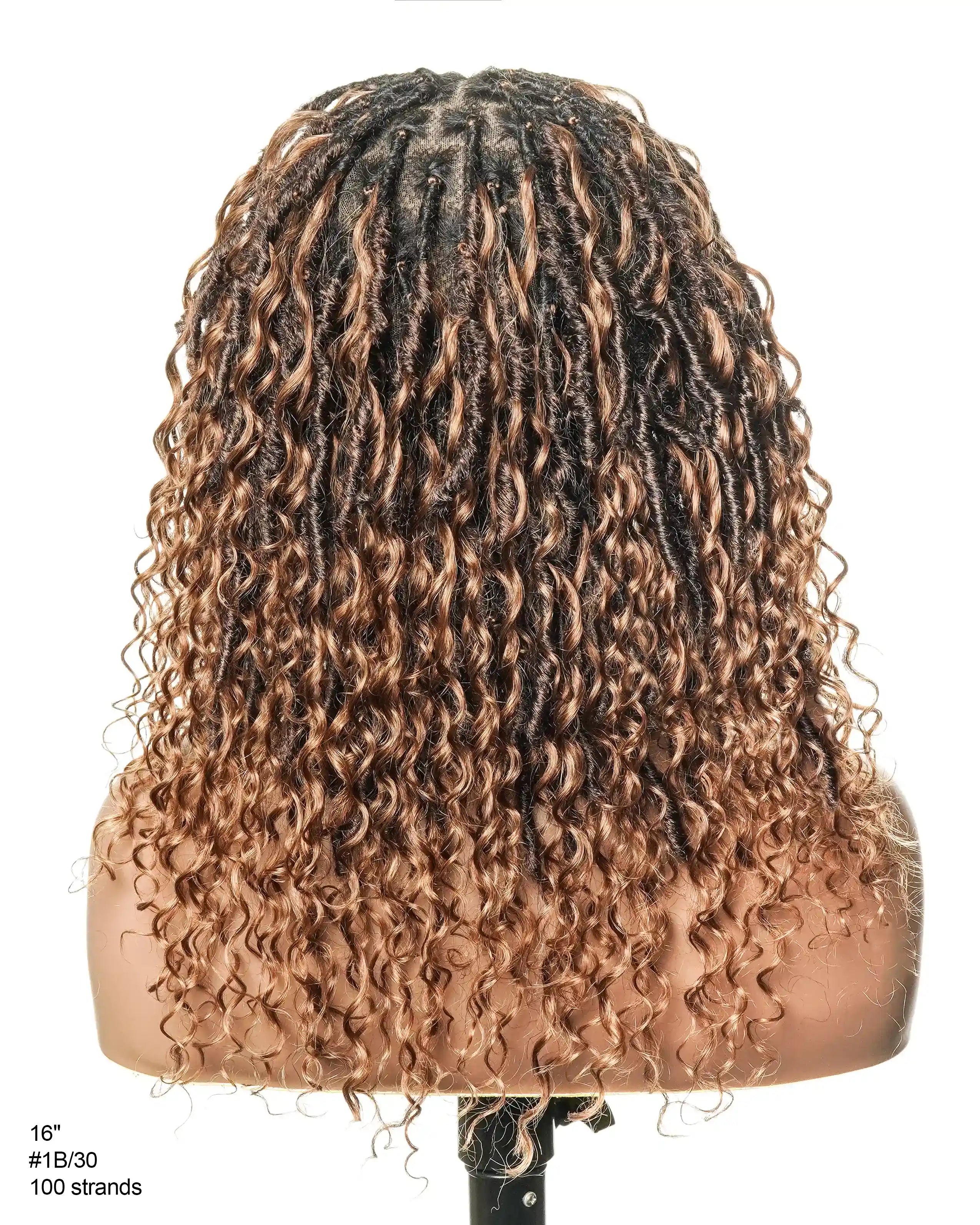 Salon-level Knotless Boho Locs Swiss HD Full Lace Human Hair Boho Curls Locs Wig