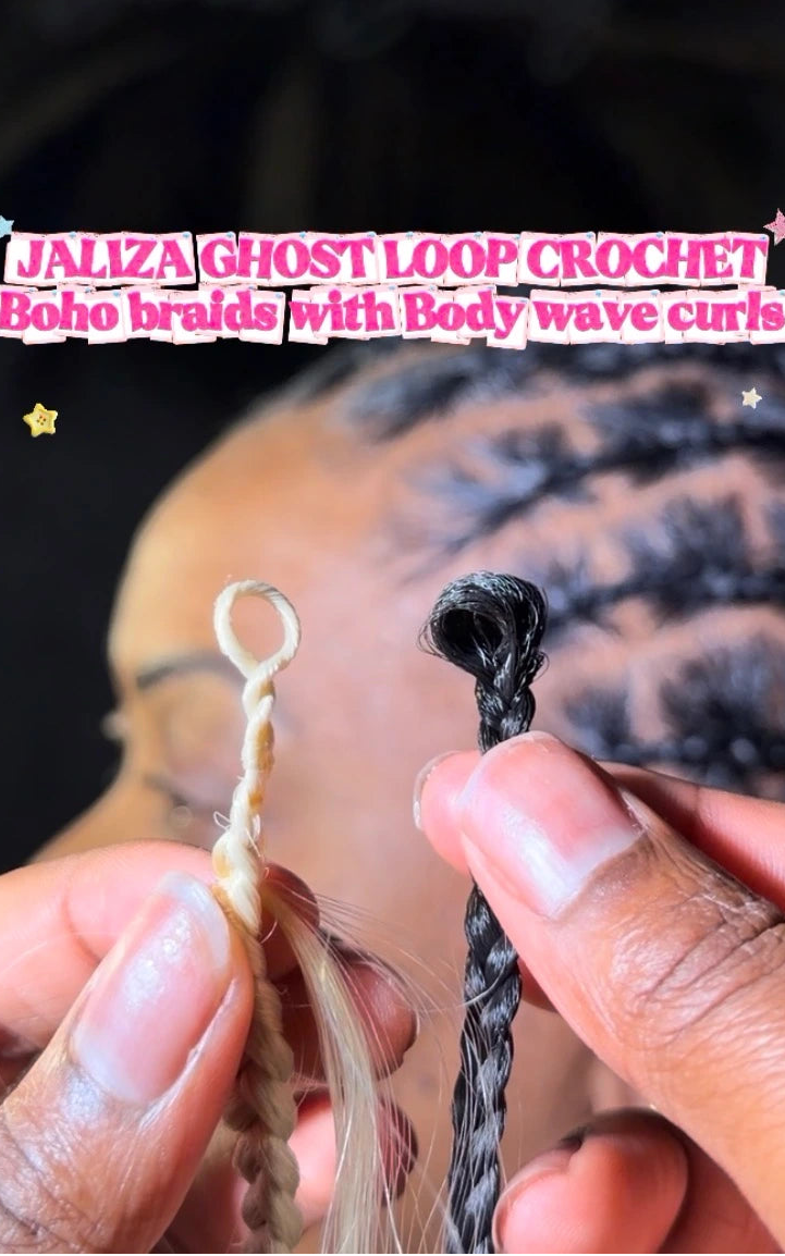 18" Ghost Loop™ Crochet Boho Braids With Body Wave Human Hair Curls
