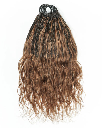 18" Ghost Loop™ Crochet Boho Braids With Body Wave Human Hair Curls
