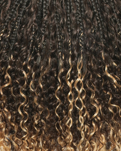 Ghost Loop™ Crochet Boho Braids With Water Wave Human Hair Curls