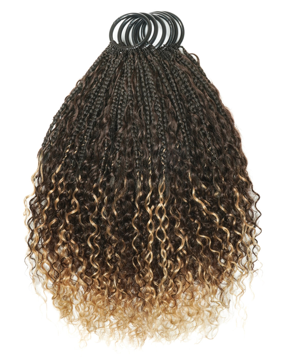 Ghost Loop™ Crochet Boho Braids With Water Wave Human Hair Curls