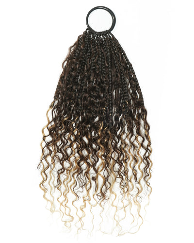 Ghost Loop™ Crochet Boho Braids With Water Wave Human Hair Curls