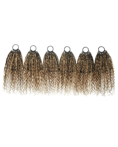 Ghost Loop™ Crochet Boho Braids With Water Wave Human Hair Curls