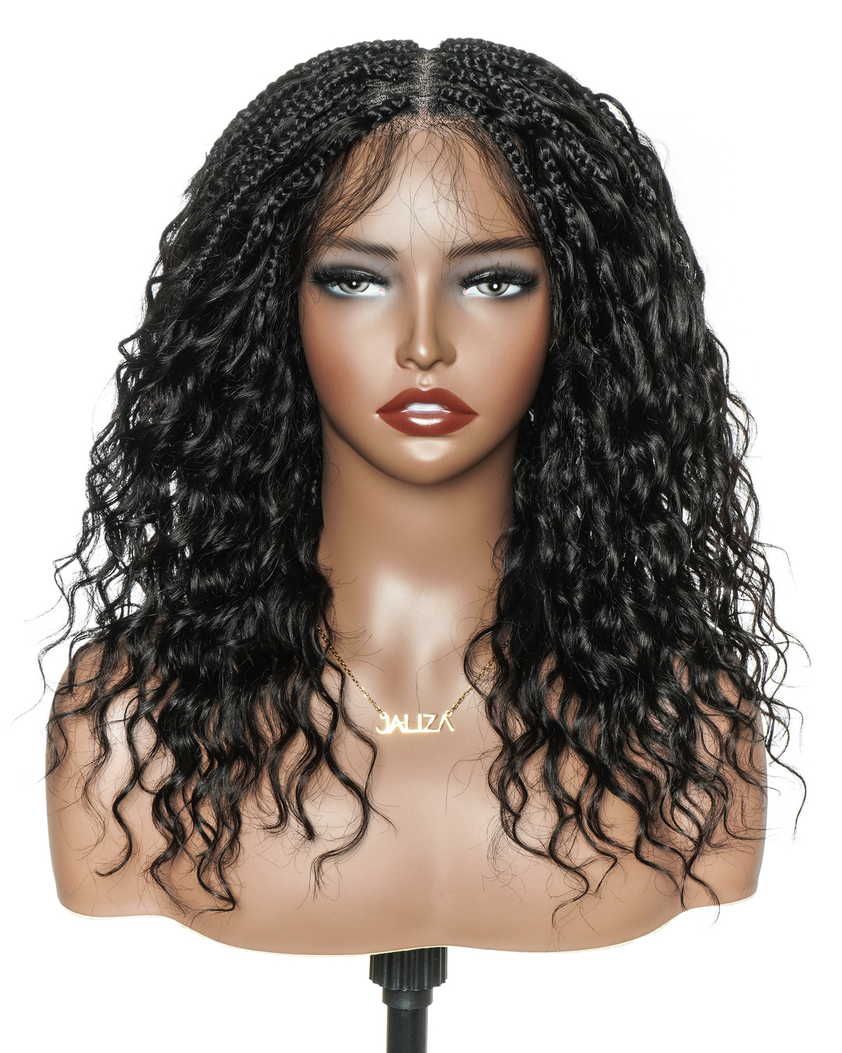 Human Hair Braided Wig Glueless 16" Pre Cut HD Full Elastic Lace Lightweight Ready-To-Go Boho Box Braided Wig