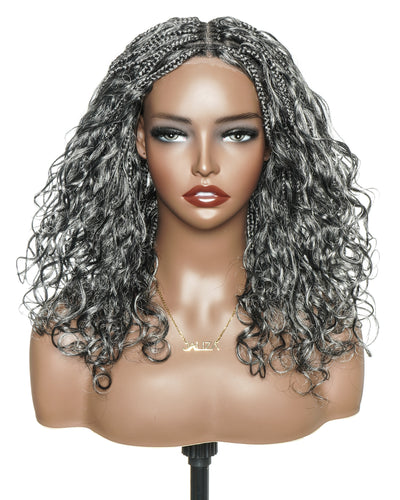 Coco - Glueless Salt & Pepper Boho Box Braided Wig