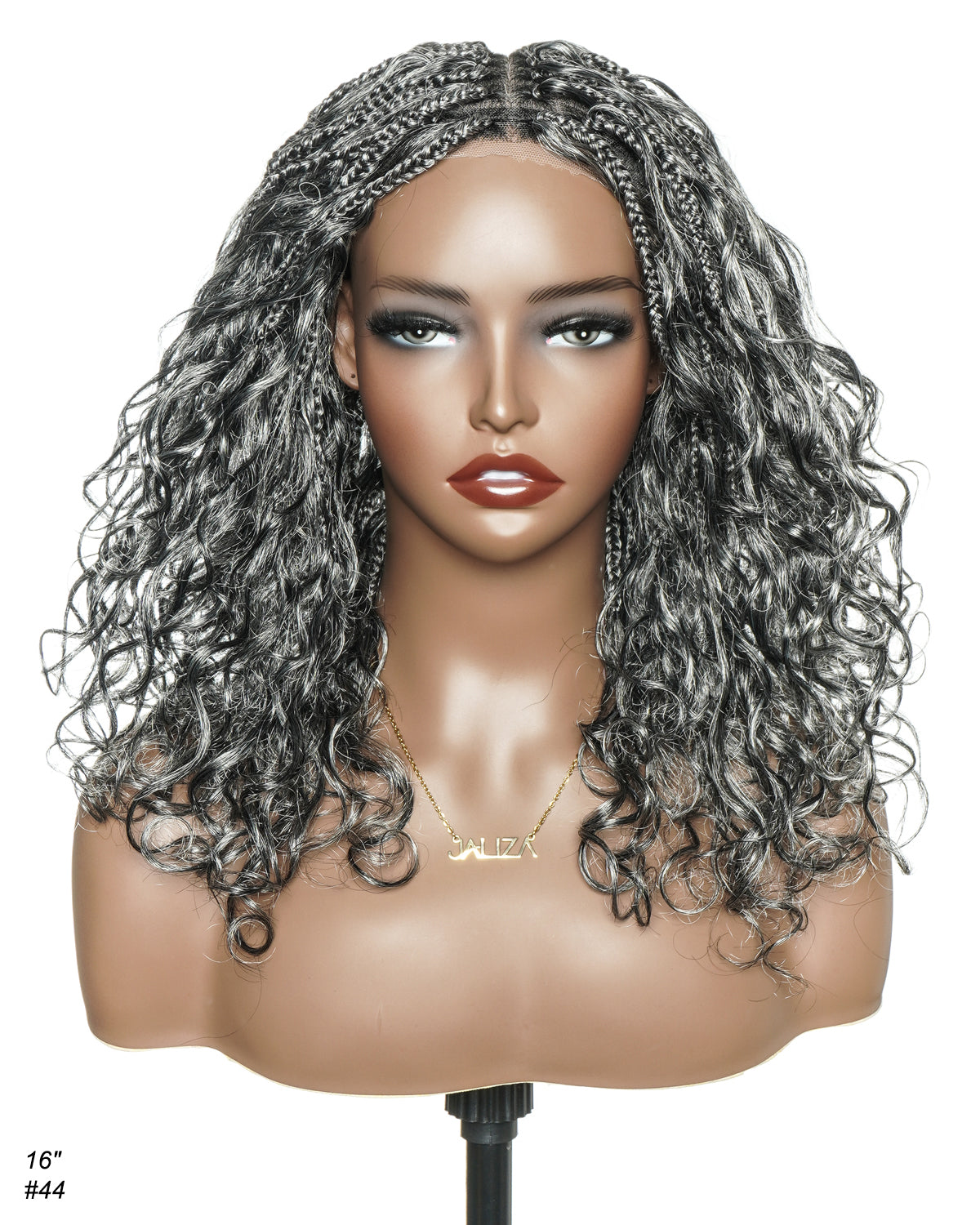 Human Hair Braided Wig Glueless 16" Pre Cut HD Full Elastic Lace Lightweight Ready-To-Go Boho Box Braided Wig