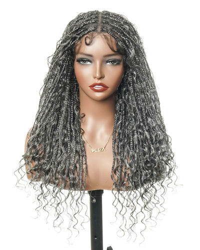 Coco - Glueless Salt & Pepper Boho Box Braided Wig