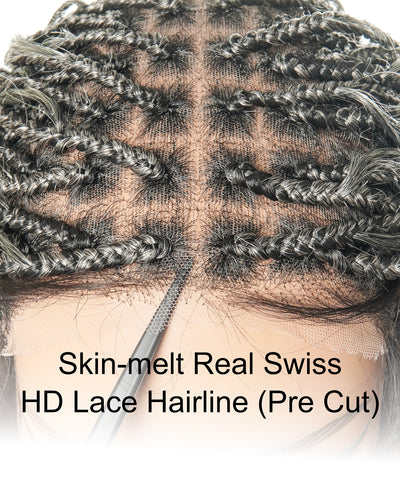Coco - Glueless Salt & Pepper Boho Box Braided Wig