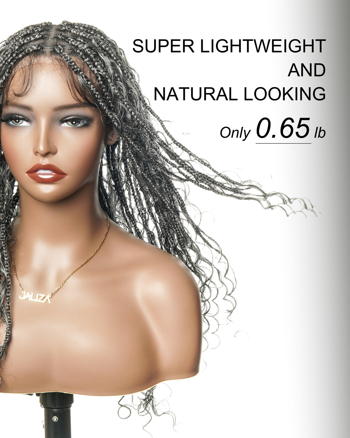 Coco - Glueless Salt & Pepper Boho Box Braided Wig