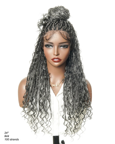 Coco - Glueless Salt & Pepper Boho Box Braided Wig