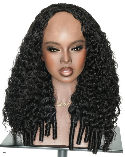 Double Drawn 26" 100% Human Hair Burmese Water Curly Half Wig