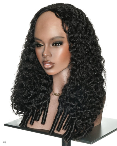 Double Drawn 26" 100% Human Hair Burmese Water Curly Half Wig