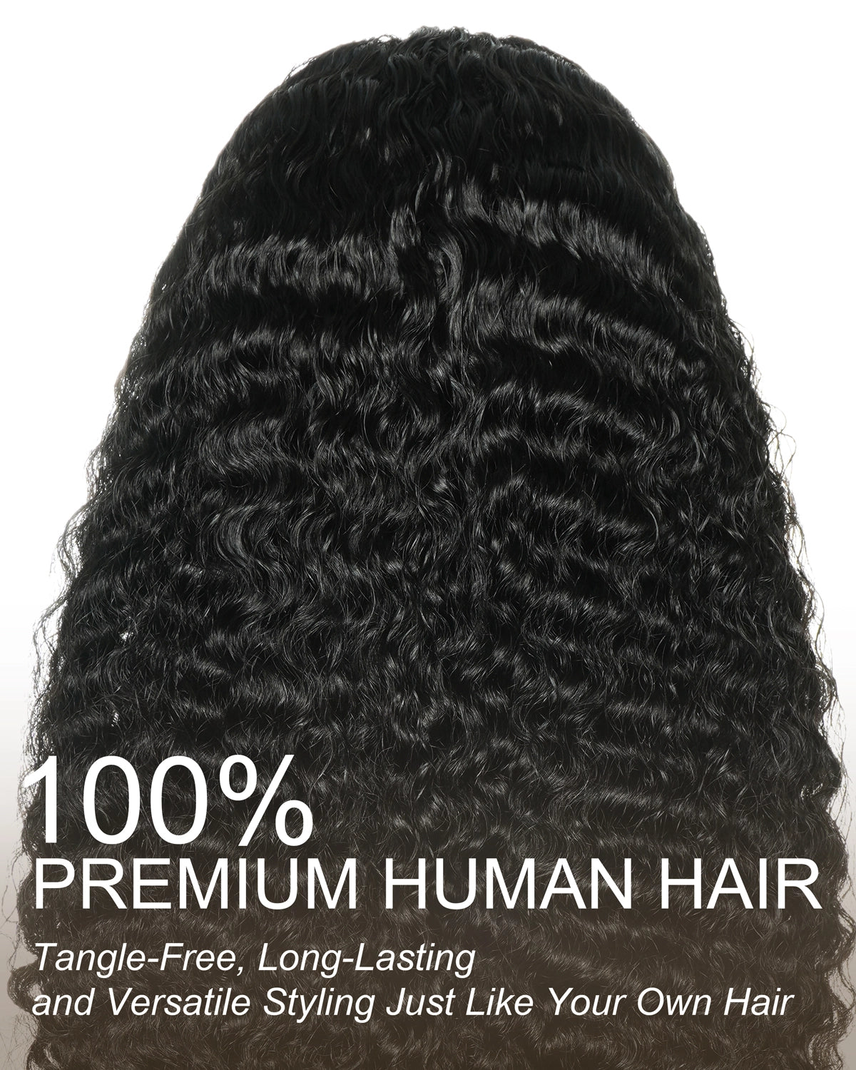 Double Drawn 26" 100% Human Hair Burmese Water Curly Half Wig