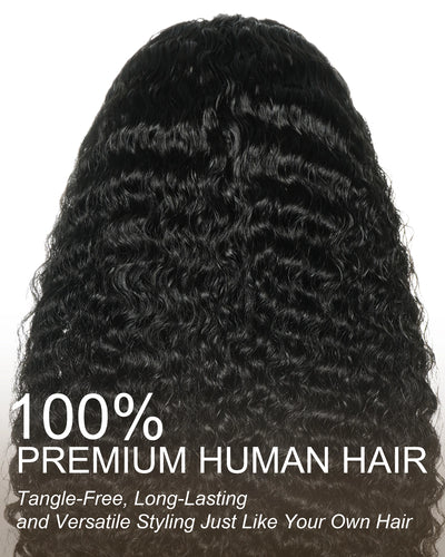 Double Drawn 26" 100% Human Hair Burmese Water Curly Half Wig