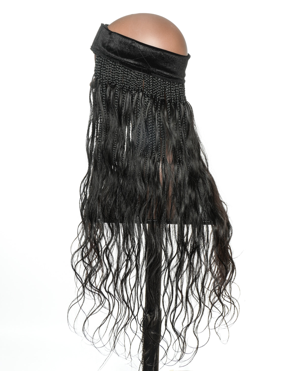 26" Glueless Boho Braids Band with Human Hair Body Wave Curls (Single Braid 22")