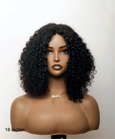 Bobrina 14" Glueless 100% Virgin Human Hair Afro Curly Bob Wig (for US Market Only)