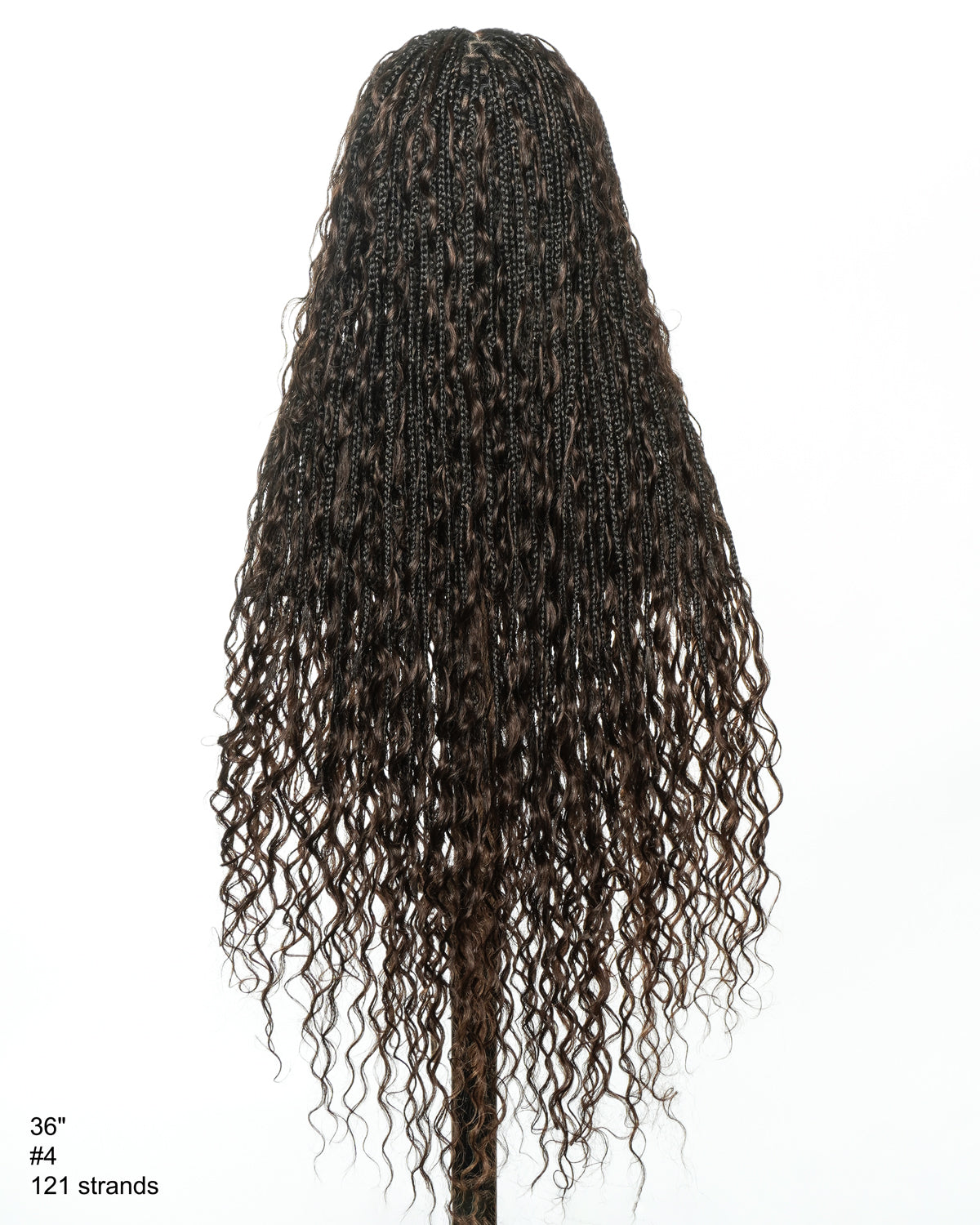 Kiki -  36"  Pre Bleached Swiss HD Lace Boho Box Braided Wig
