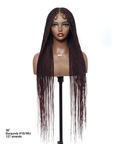 48" Lightweight Knotless HD Full Lace Box Braided Wig