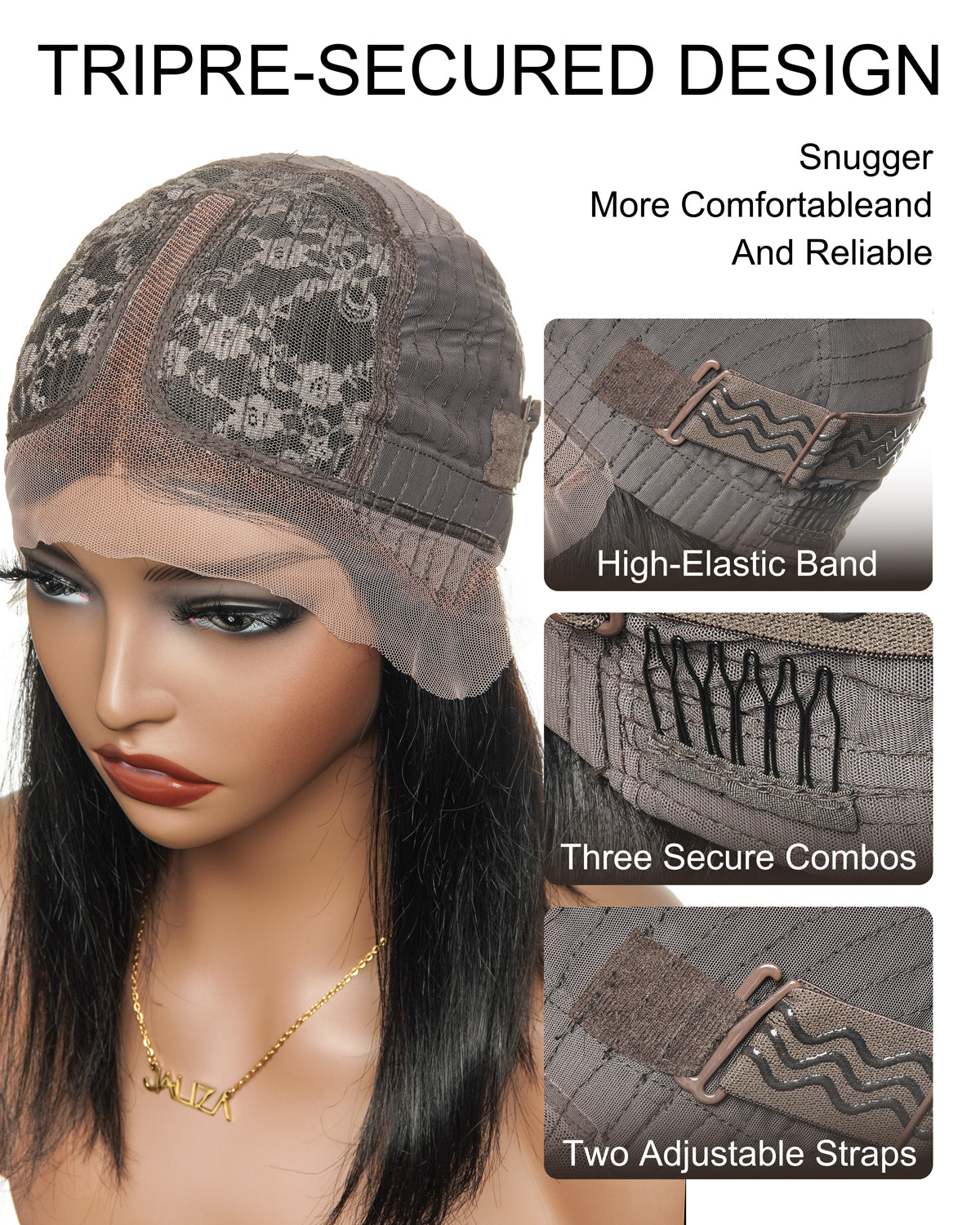 Bobrina 100% Human Hair Glueless Pre Bleached Knots Deep Wave Wig - Pre Plucked（US only）