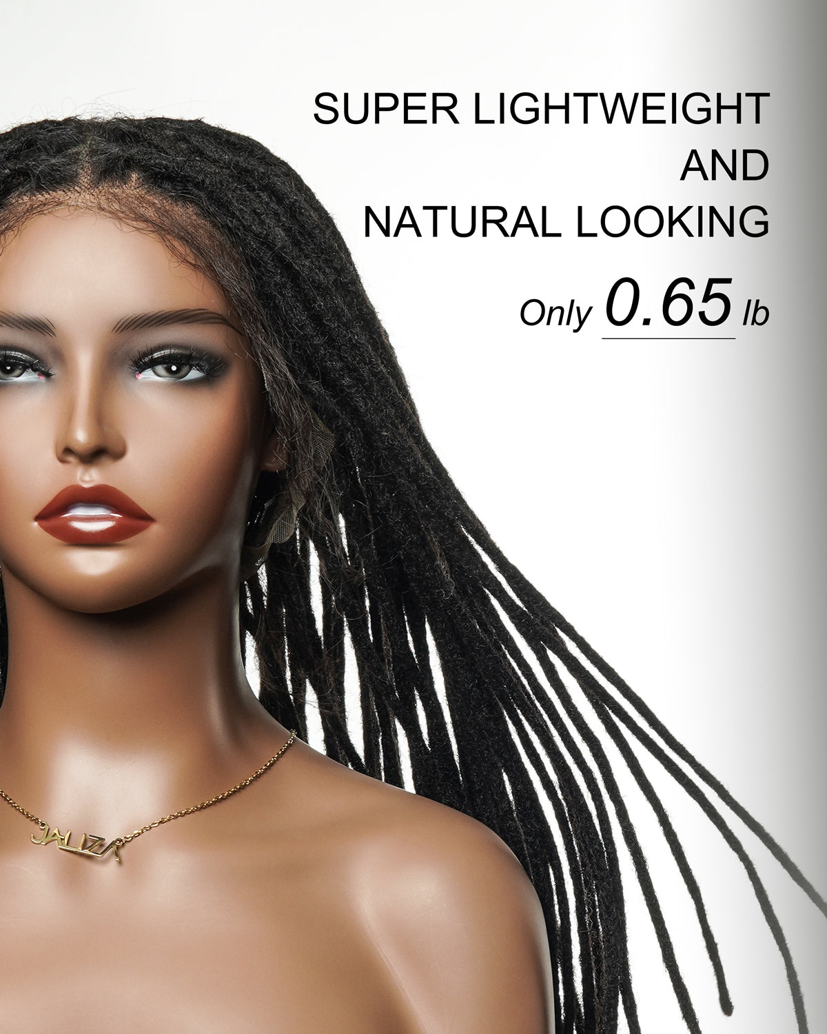 100% Human Hair Dreadlock Pre Bleached HD Full Lace Wig 100 Strands