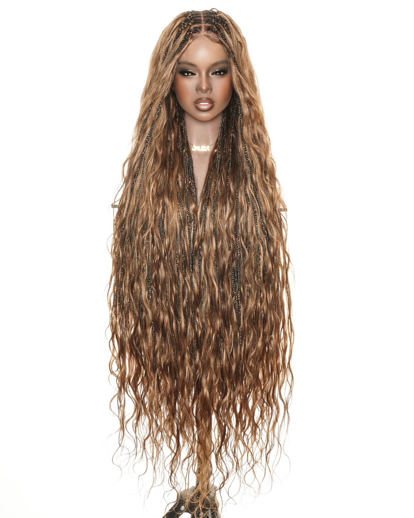 Celia Body Wave 48" 100% Human Hair Curls Full Lace Boho Braided Wig