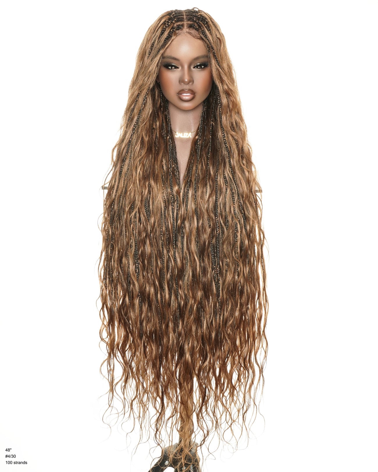 Celia Body Wave 48" 100% Human Hair Curls Full Lace Boho Braided Wig