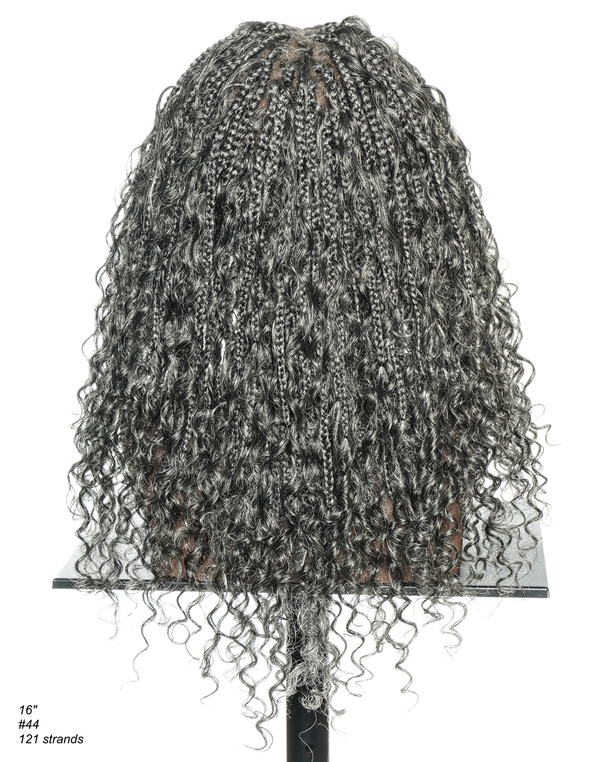 18" Water Wave Salt & Pepper Glueless Swiss HD Full Lace Braided Wig