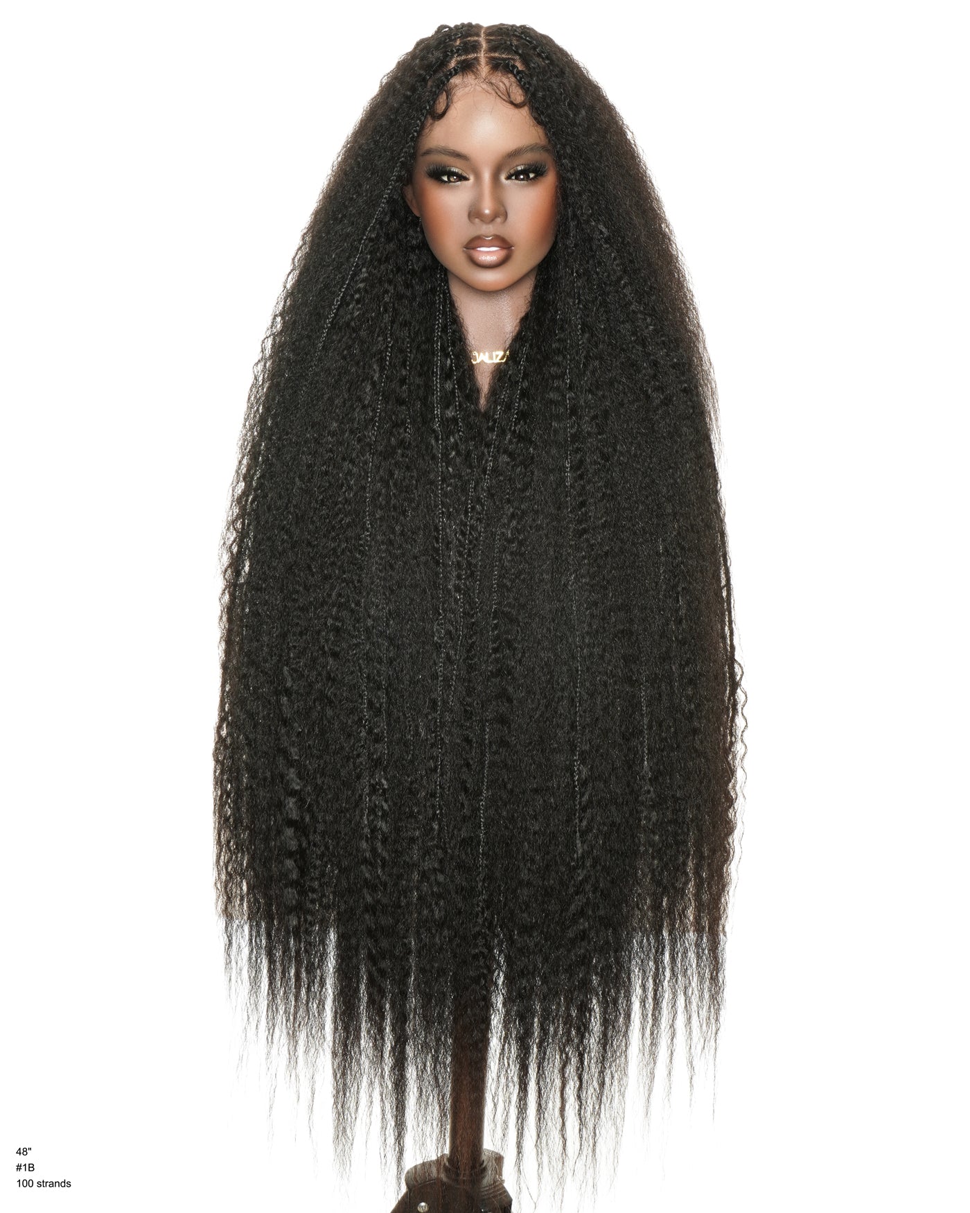 Makeda -  Kinky Straight Virgin Human Hair Ultra Full Boho Box Braided Wig