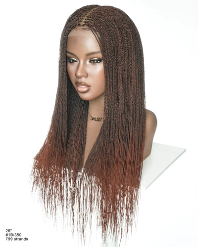 Mica - Micro Senegalese Twist Pre Bleached Swiss HD Full Lace Knotless Braids Wig 799 Strands