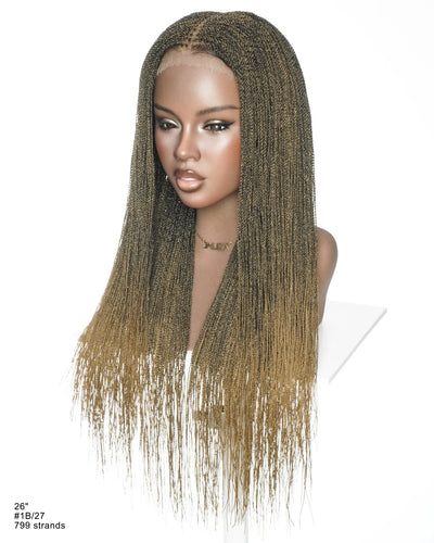 Mica - Micro Senegalese Twist Pre Bleached Swiss HD Full Lace Knotless Braids Wig 799 Strands