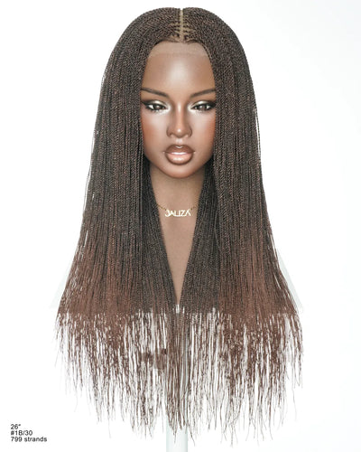 jaliza full lace micro box 26 inches in ombre brown color