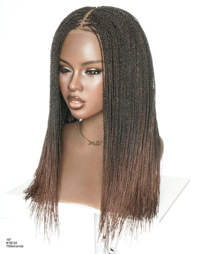 18" Mica Micro Twist Full Lace Braids Wig