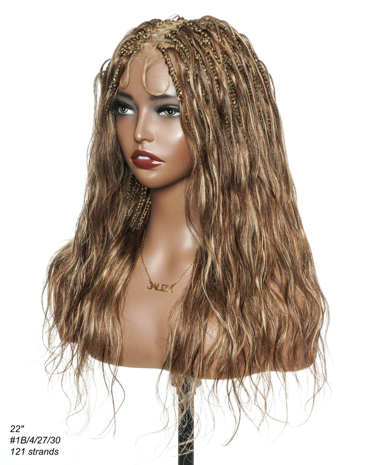 Michelle - 22" Balayage #4/30/27 Pre Bleached Swiss HD Full Lace Bora Bora Boho Box Braided Wig