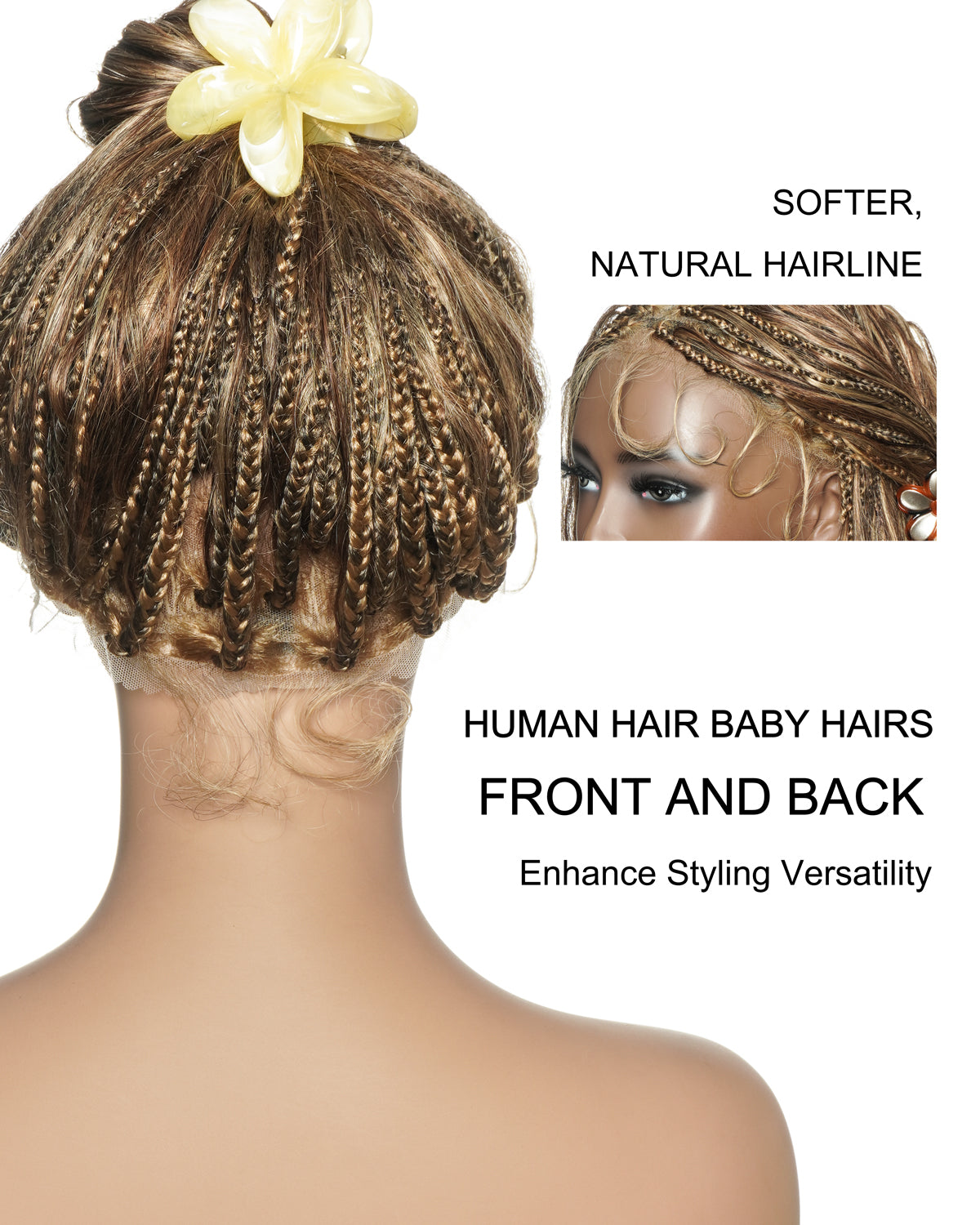 Michelle - 22" Balayage #4/30/27 Pre Bleached Swiss HD Full Lace Bora Bora Boho Box Braided Wig
