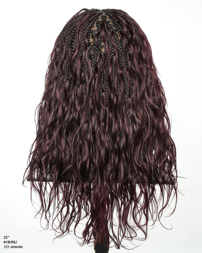 Michelle - Burgundy Bora Bora Boho Box Braided Wig