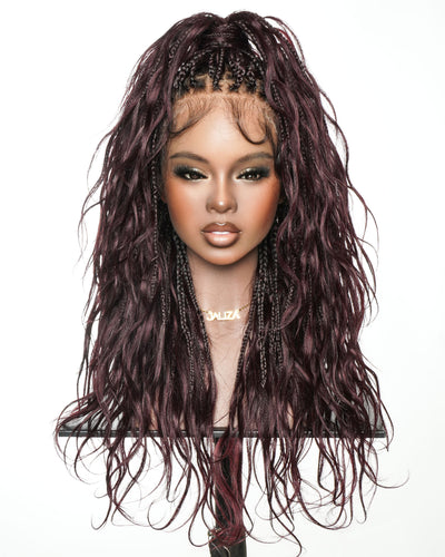 Michelle - Burgundy Bora Bora Boho Box Braided Wig