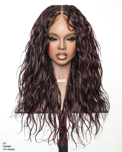 Michelle - Burgundy Bora Bora Boho Box Braided Wig
