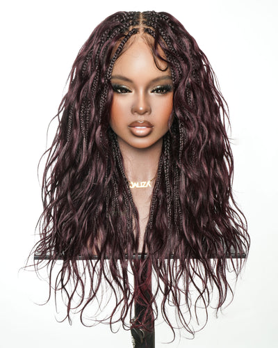 Michelle - Burgundy Bora Bora Boho Box Braided Wig