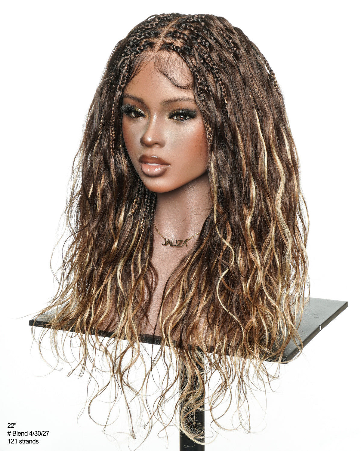 Michelle - 22" Salon-Style Balayage Blend 4/30/27 Glueless Boho Box Braided Wig