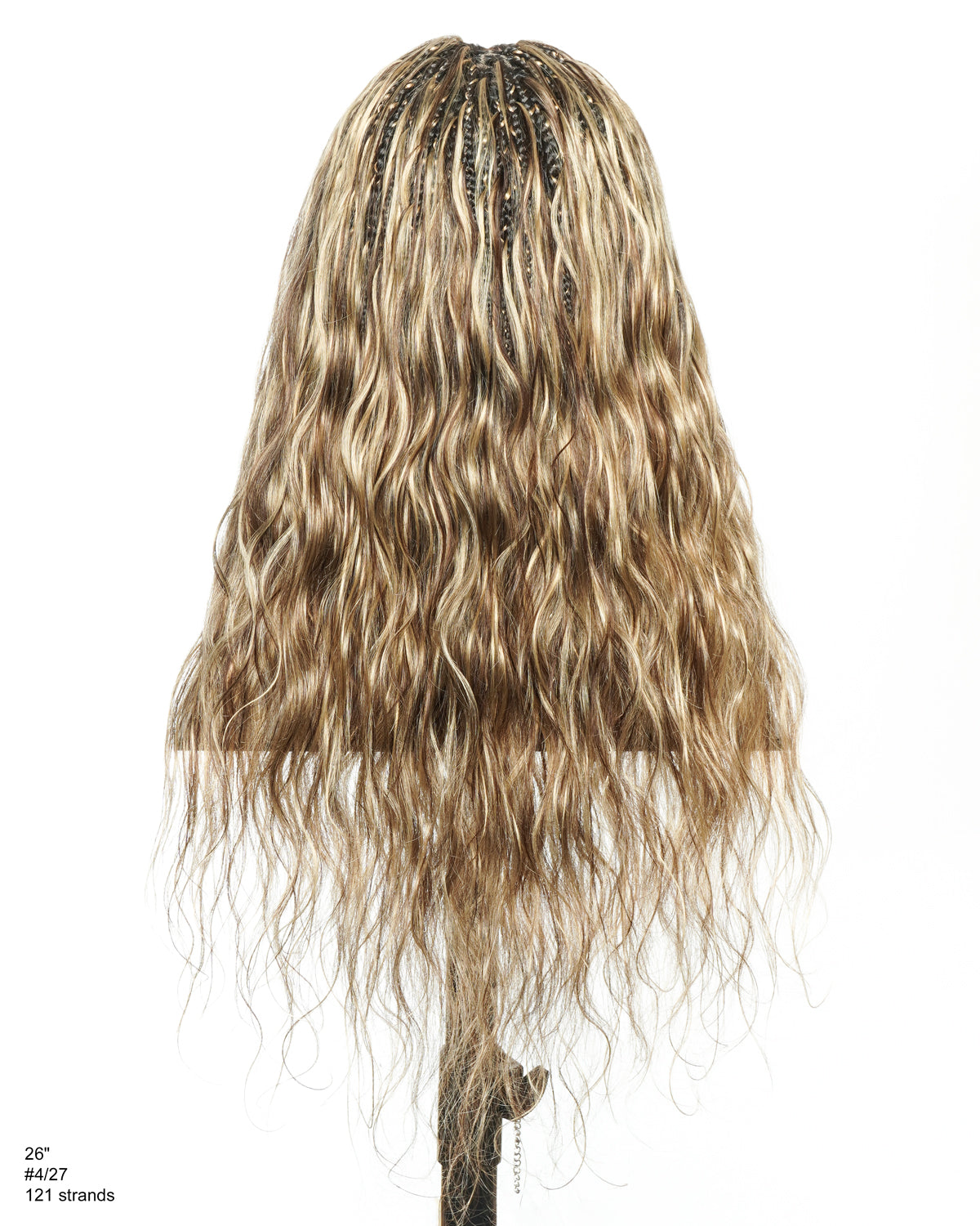 Michelle - Salon-Style Glueless Miracle Braided Wig Pre-Bleached Swiss HD Full Lace Boho Box Braids Bora Bora Human Hair Body Wave Curls