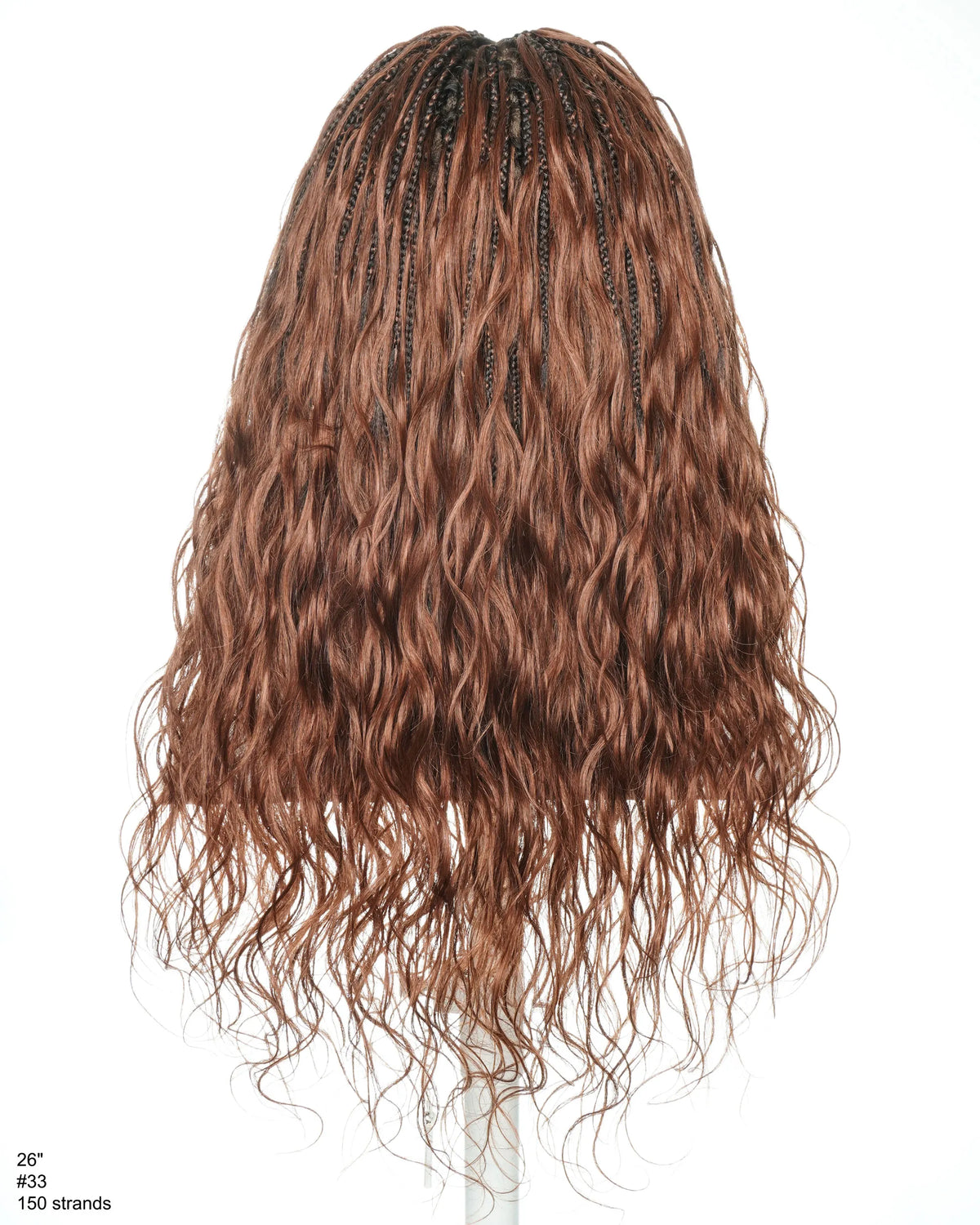 Michelle 26" Extra Full 150 Strands #33 Human Hair Boho Box Braided Wig