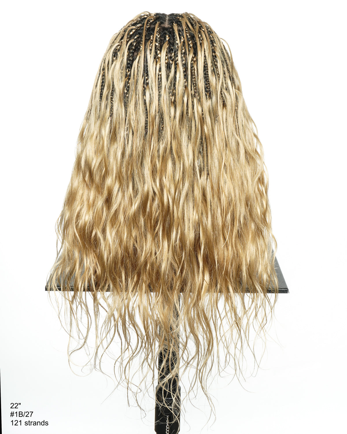Michelle - Salon-Style Glueless Miracle Braided Wig Pre-Bleached Swiss HD Full Lace Boho Box Braids Bora Bora Human Hair Body Wave Curls