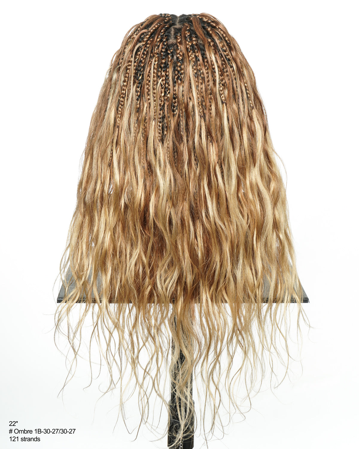 Michelle - 22" Salon-Style Balayage Ombre 1B-30-30/27-27 Glueless Boho Box Braided Wig