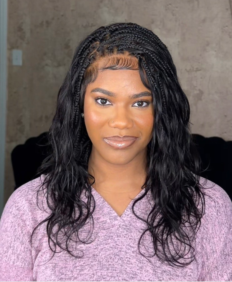 Michelle 16" Slip-On™ Glueless Body Wave Boho Box Braided Wig