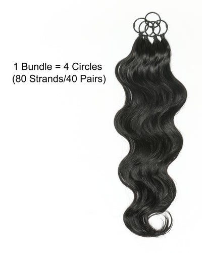 18" 100% Hand-Made Human Hair Feather Crochet Hair For Miracle Knots Hair Extensions