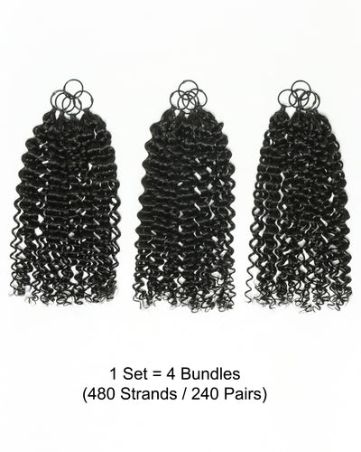 18" 100% Hand-Made Human Hair Feather Crochet Hair For Miracle Knots Hair Extensions