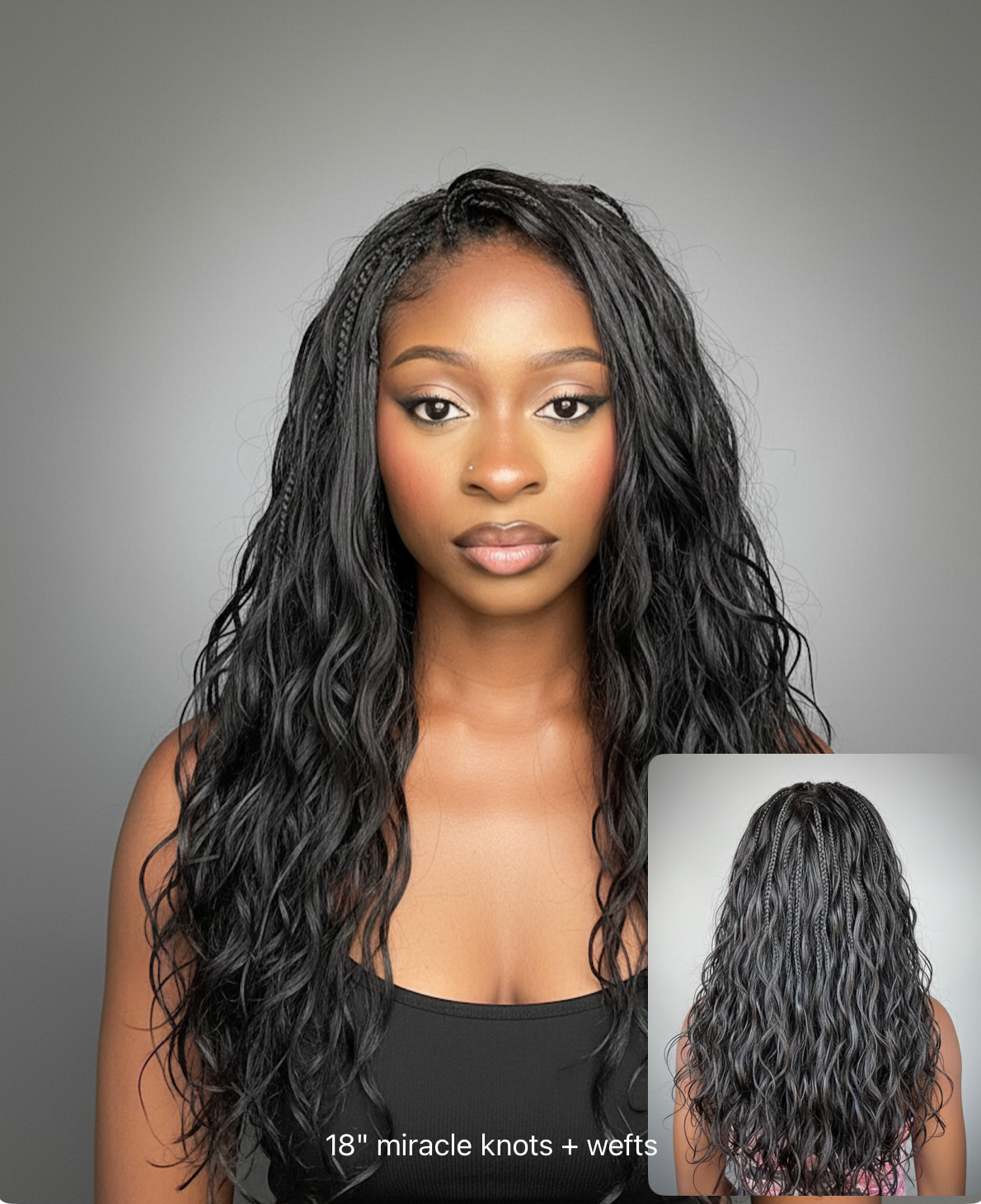 1-Hour Self-Braiding Solution: Miracle Knots/Crochet Boho Braids + Wefts Bundle in Human Hair Body Wave Style