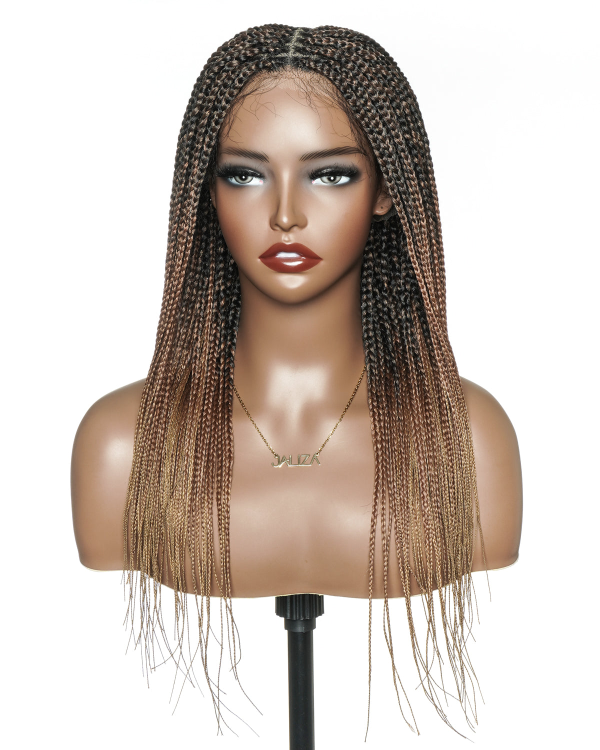 Kora - Pre Bleached Human Hair Lace Lightweight Knotless Swiss HD Lace Box Braided Wig 100 Strands