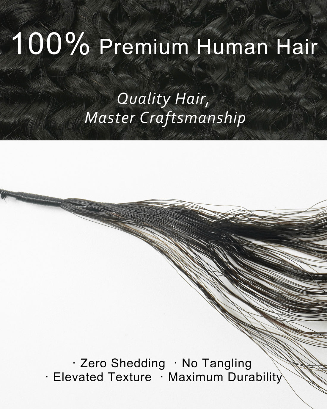 PrimeFlow™ Human Hair Kinky Straight Crochet Hair For Miracle Knots Boho Braids