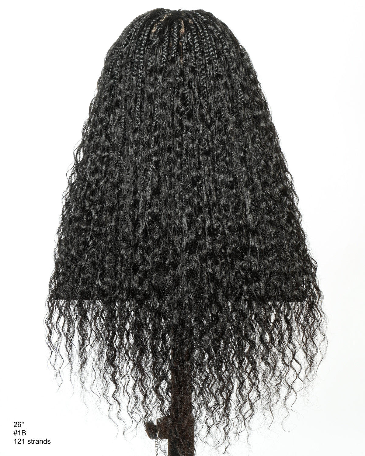 Raina - 22" Bora Bora Human Hair Wet & Wavy Curls Pre Bleached Swiss HD Full Lace Boho Braided Wig